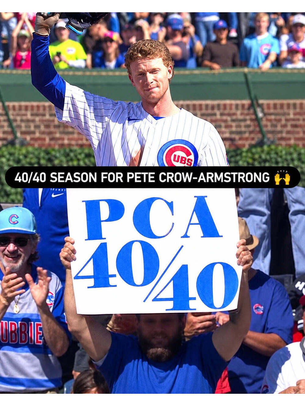 4934 Pete Crow-Armstrong PCA 40/40 Club 8x10 Print โ 40/40 Celebration